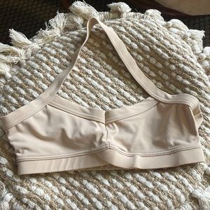 Beige Balera halter sports bra/dance top